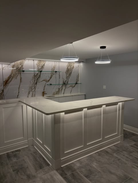 Allen's Renovations custom basement bar
