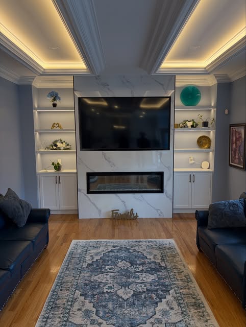 Allen's Renovations custom living room feature